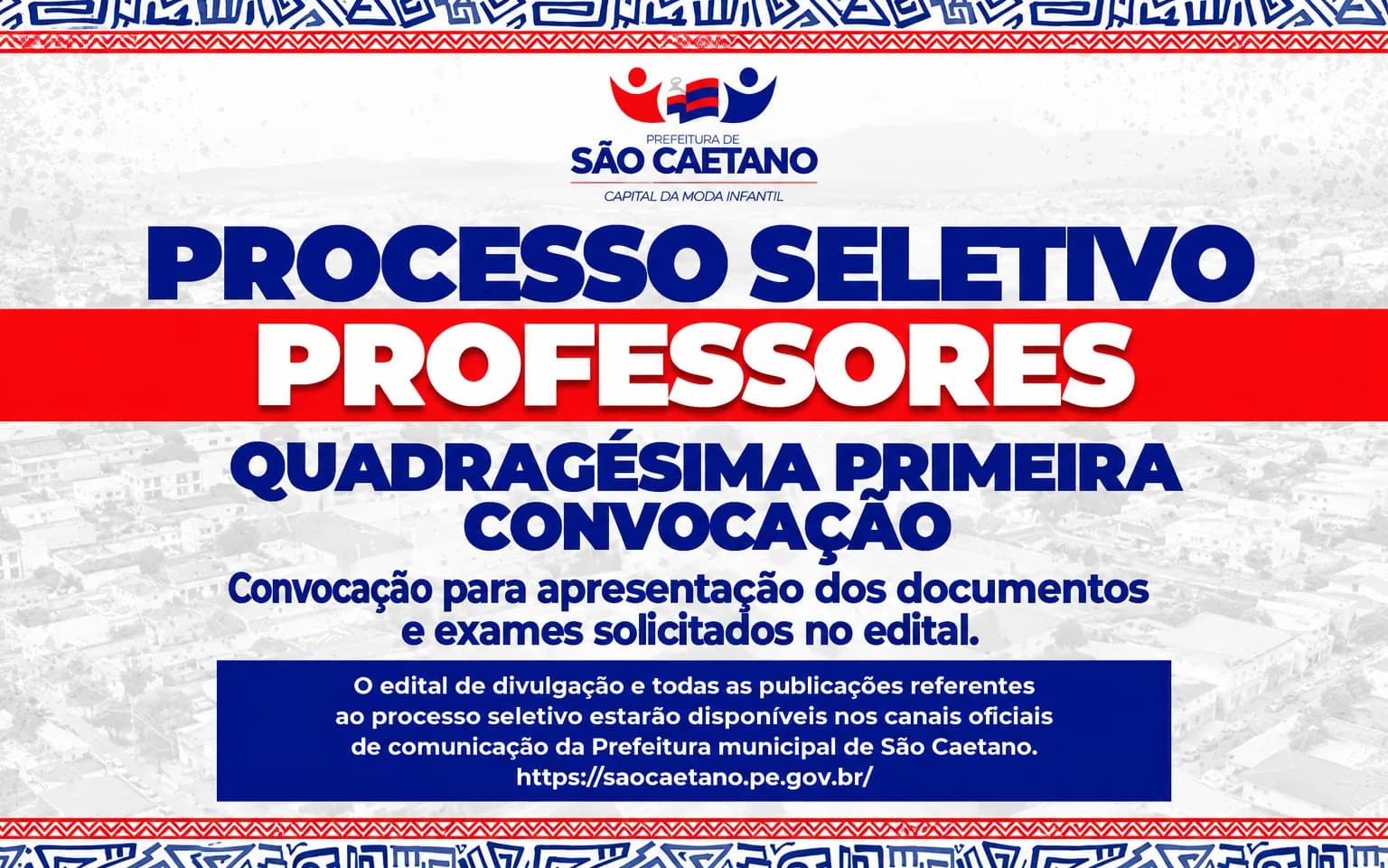 EDITAL DA QUADRAGÉSIMA  PRIMEIRA CONVOCAÇÃO PARA APRESENTAÇÃO DOS DOCUMENTOS E EXAMES