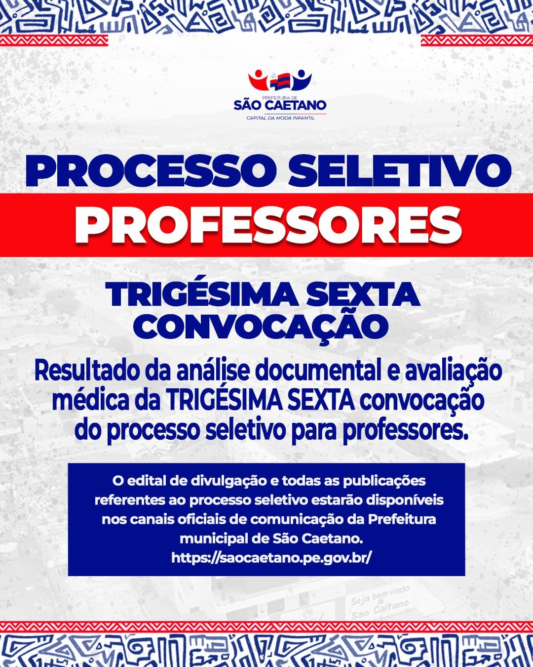EDITAL DE DIVULGAÇÃO DO RESULTADO FINAL DA TRIGÉSIMA SEXTA CONVOCAÇÃO APÓS AVALIAÇÃO DE DOCUMENTOS E EXAMES
